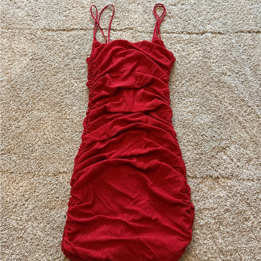 Red mini dress